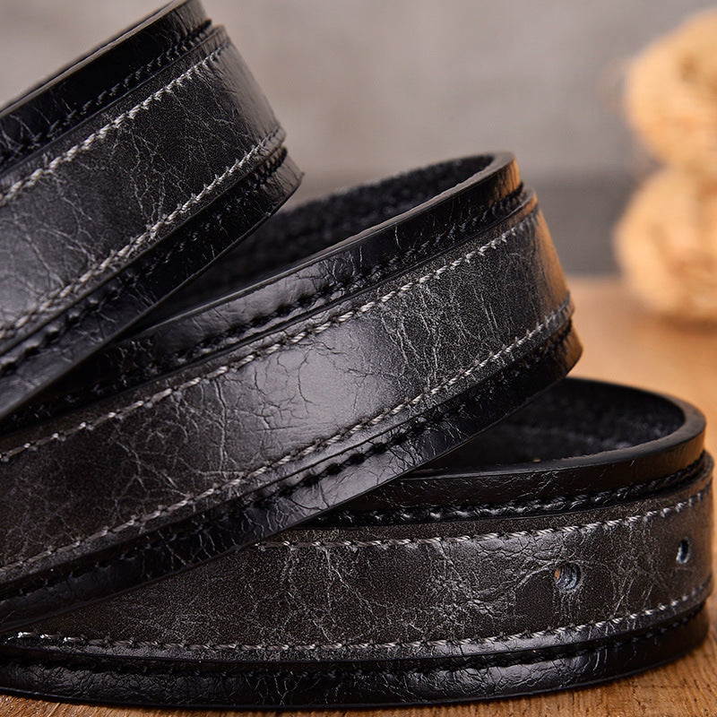 Men's Vintage Colorblock Pin Buckle Leather Belt 71650113U