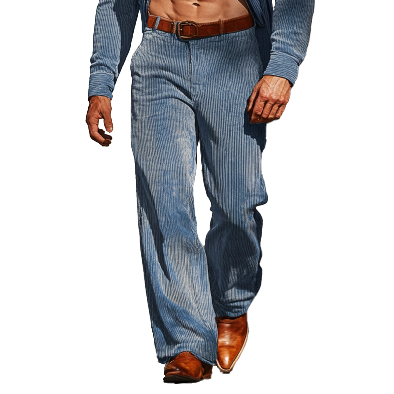 Men's Retro Glossy Corduroy Casual Trousers MTA1063K7P