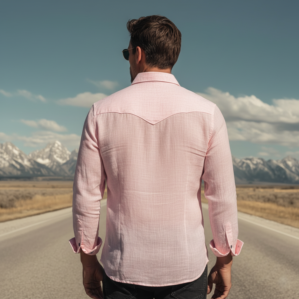 Men's Classic Casual Cotton And Linen Long-sleeved Shirt MTA2469L0K