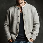 Men's Classic Stylish Color-block Imitation Two-piece Button-up Knitted Cardigan MTA2635L2U