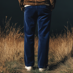 Men's Classic Royal Blue Straight-leg Corduroy Trousers MTA0679K4U